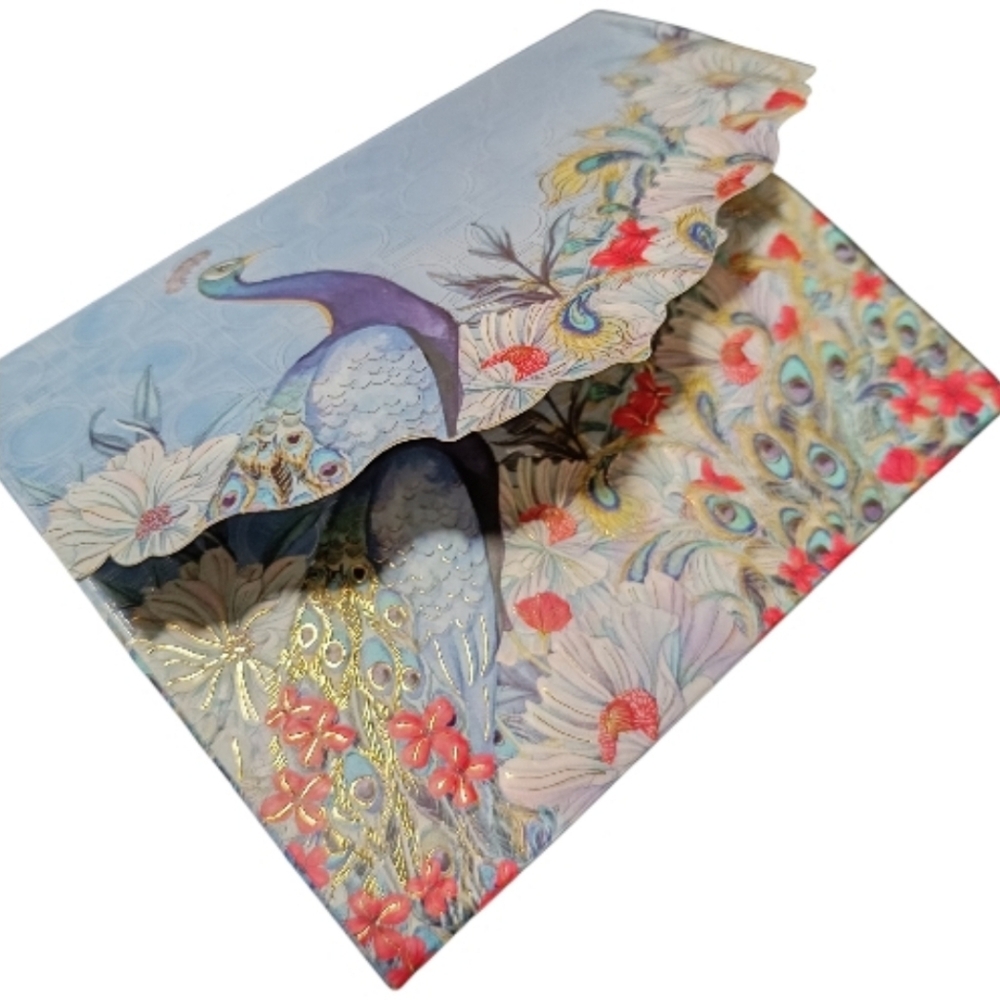 🐦Nicole Tamarin Peacock Design Card & Envelope Set (10 of each) with Box - Picture 6 of 6
